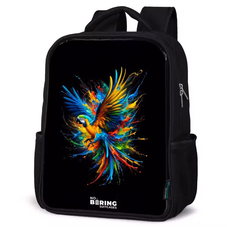 Sac à dos enfant - Noir - Perroquet coloré — 6