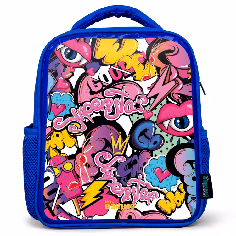 Sac à dos enfant - Bleu - Graffiti féminin — 1