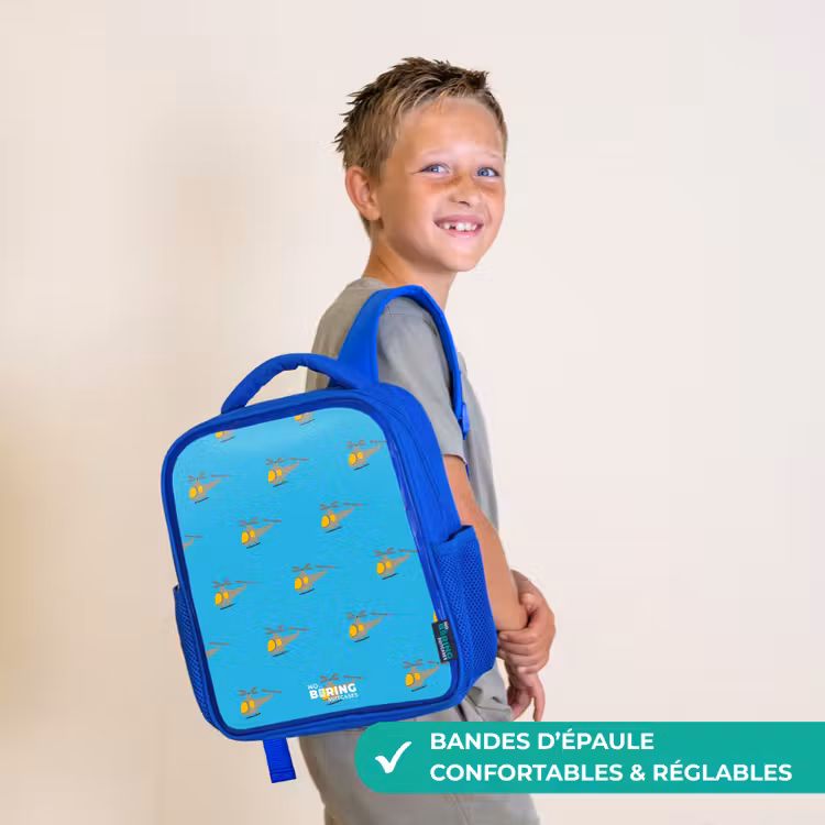 Sac à dos enfant - Bleu - L'agitation autour de l'hélicoptère — 4