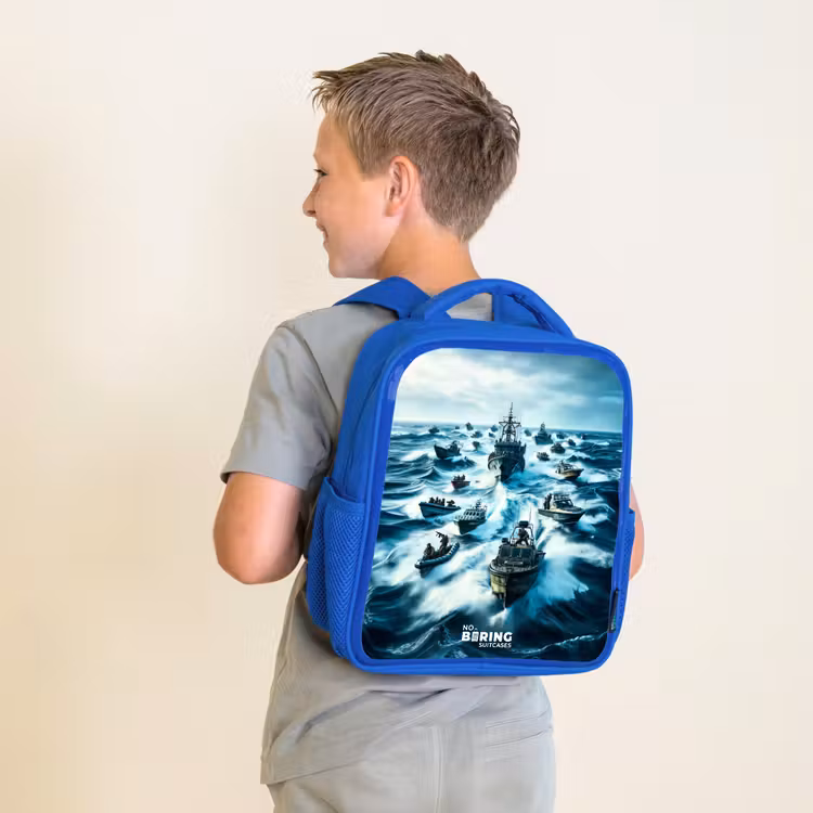 Sac à dos enfant - Bleu - Navires en mer — 2