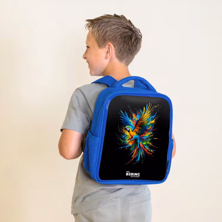 Sac à dos enfant - Bleu - Perroquet coloré — 2