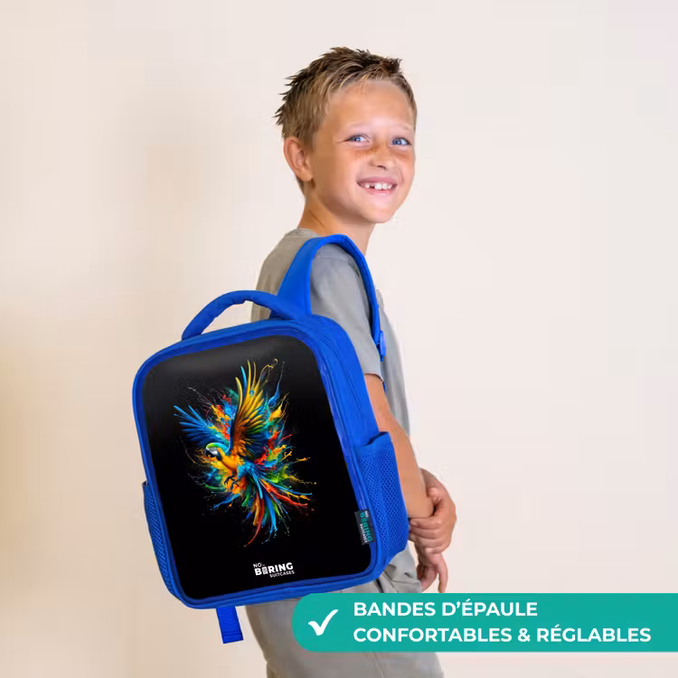 Sac à dos enfant - Bleu - Perroquet coloré — 4