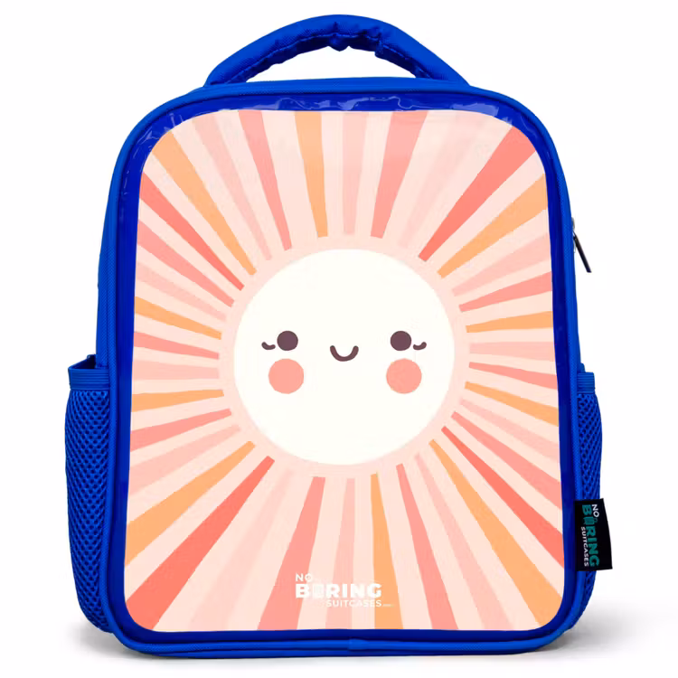 Sac à dos enfant - Bleu - Soleil rond avec visage — 1