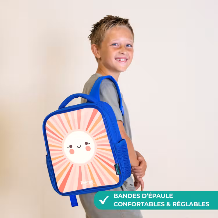 Sac à dos enfant - Bleu - Soleil rond avec visage — 4
