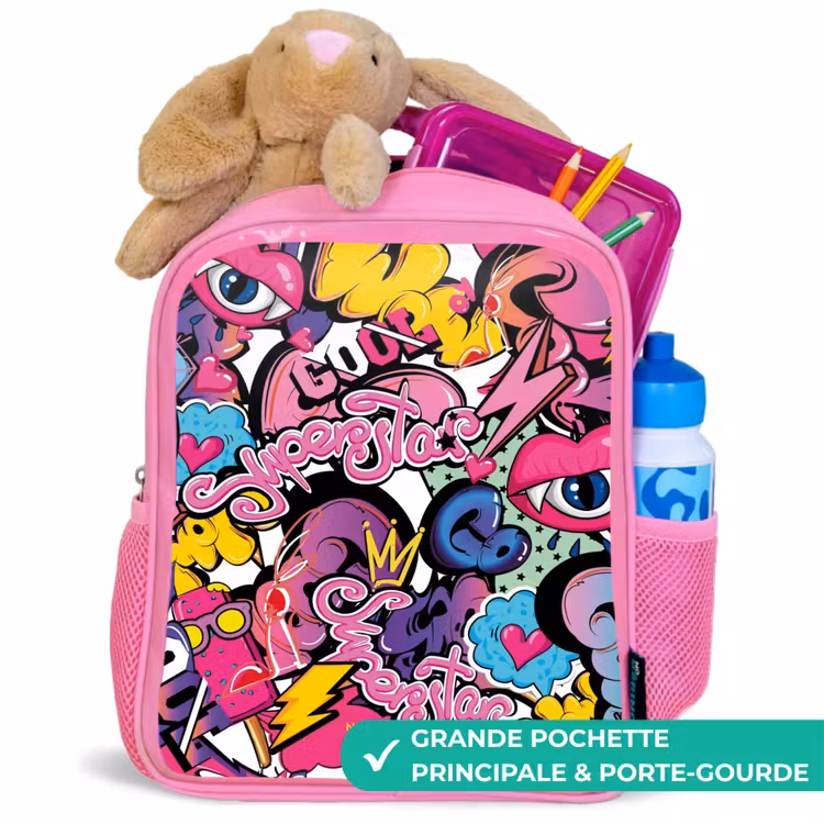 Enfant sac à dos - Rose - Graffiti féminin — 2