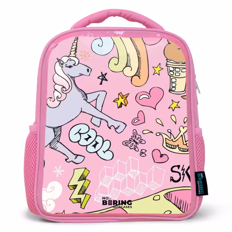 Enfant sac à dos - Rose - Gribouillis de licorne — 1
