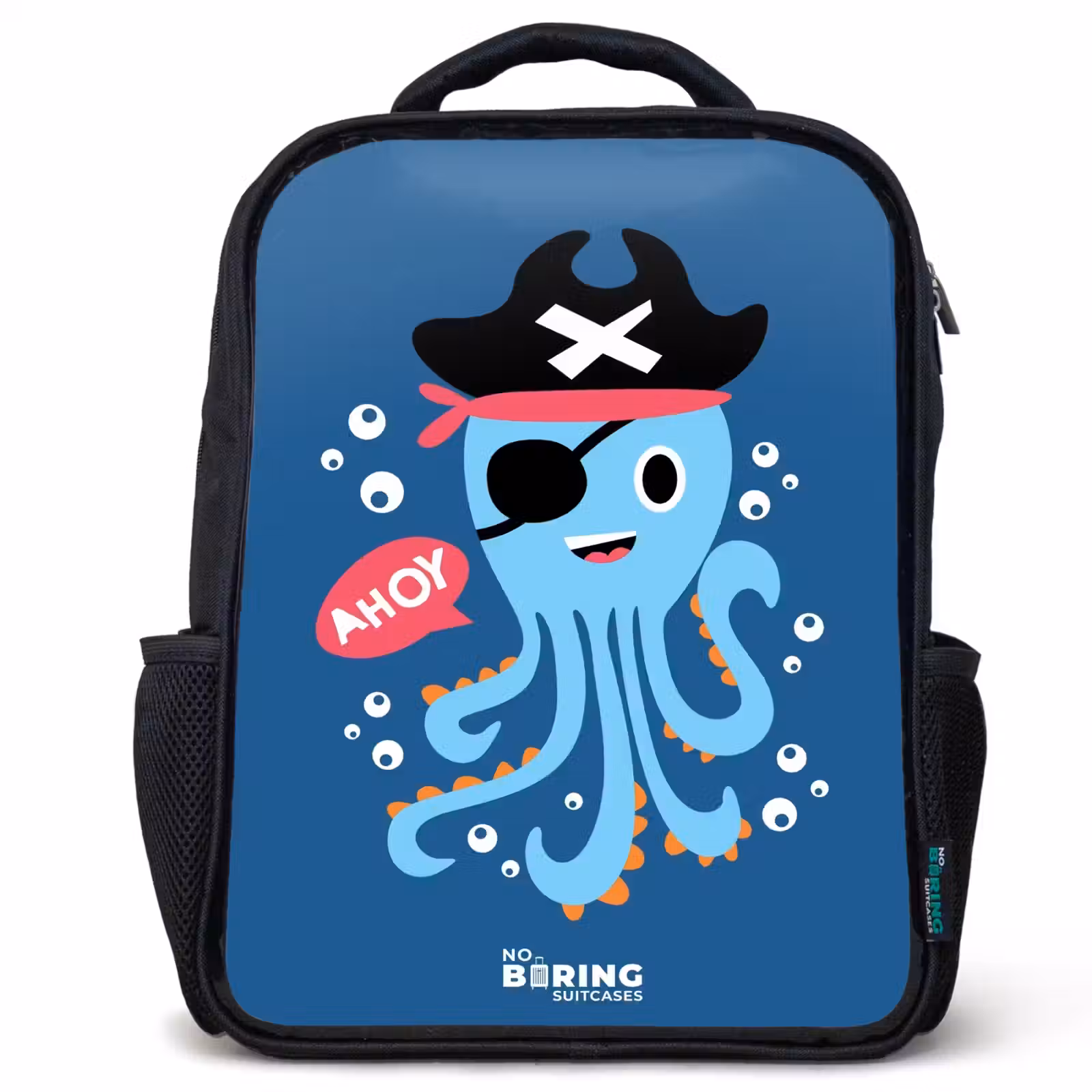 Sac à dos enfant - Noir - Pieuvre pirate avec un chapeau — 1