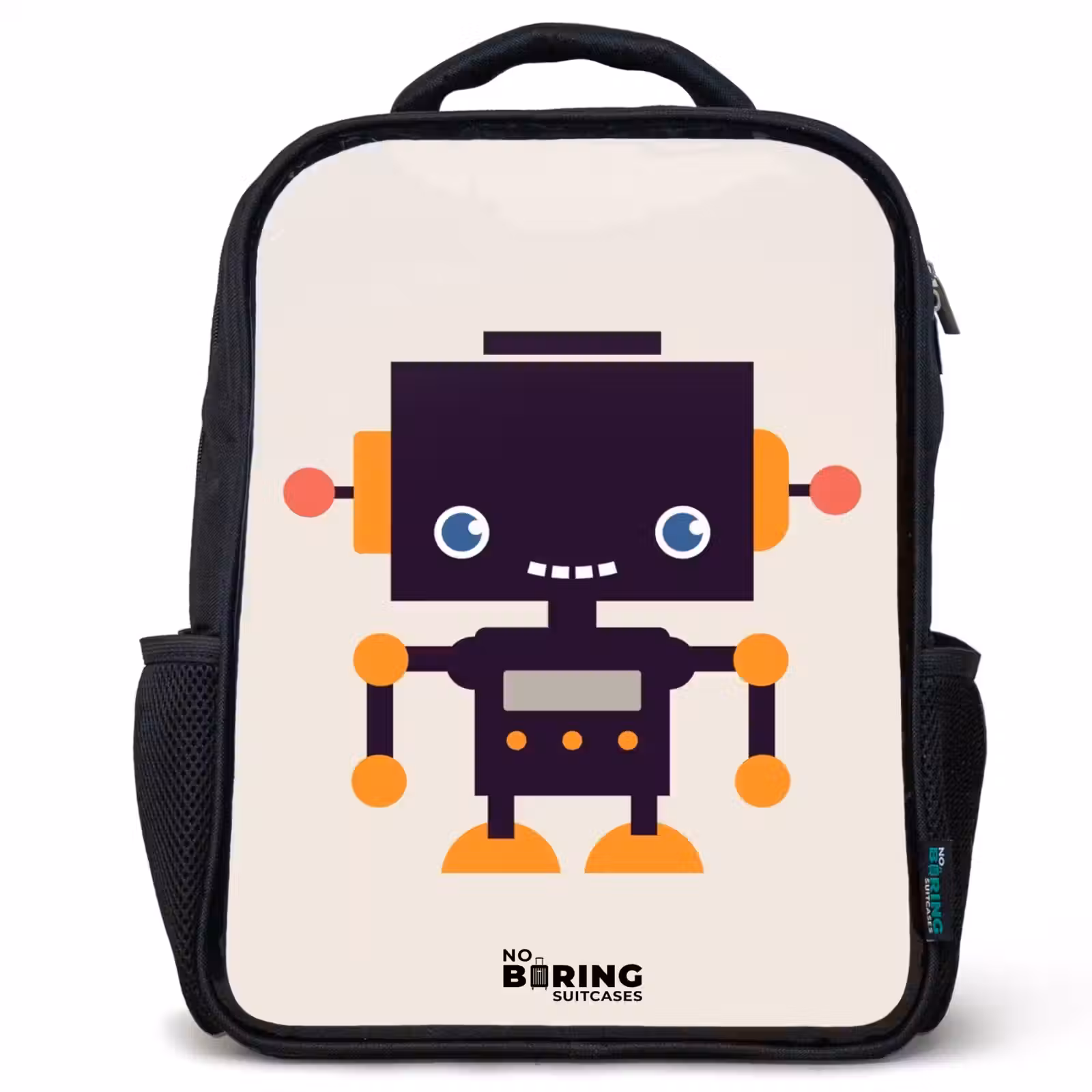 Sac à dos enfant - Noir - Robot noir aux accents orange — 1