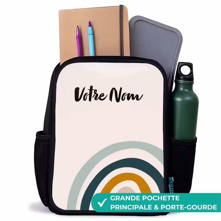 Sac à dos enfant - Noir - Aqua arc-en-ciel brut — 10