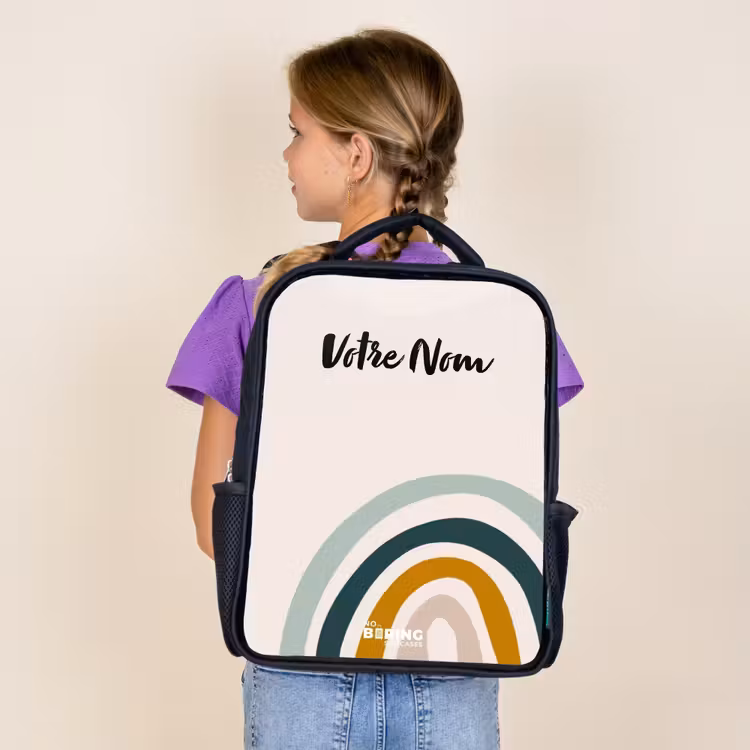 Sac à dos enfant - Noir - Aqua arc-en-ciel brut — 4