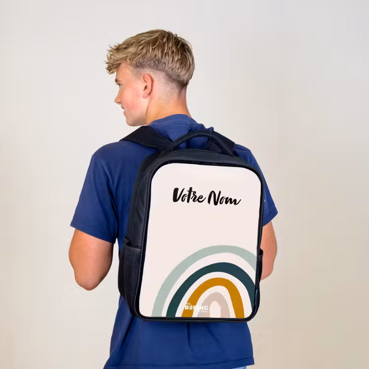 Sac à dos enfant - Noir - Aqua arc-en-ciel brut — 5