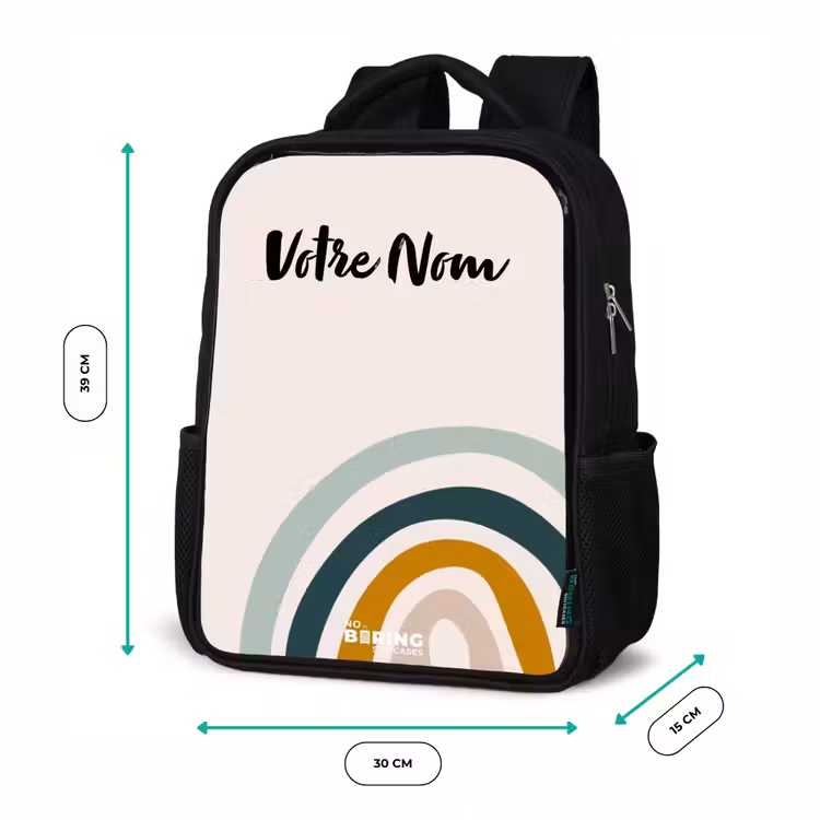 Sac à dos enfant - Noir - Aqua arc-en-ciel brut — 8