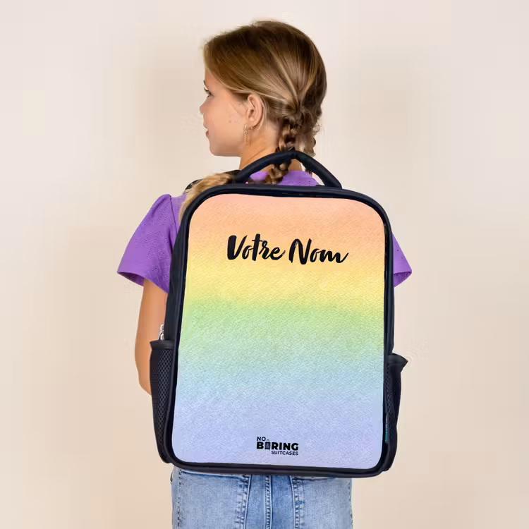 Sac à dos enfant - Noir - Arc-en-ciel pastel à la craie — 4