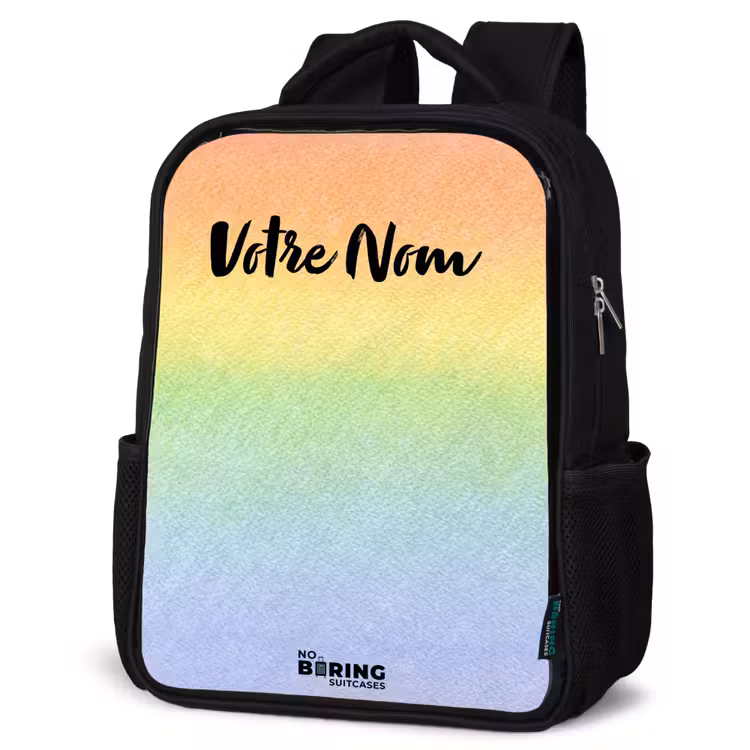 Sac à dos enfant - Noir - Arc-en-ciel pastel à la craie — 6