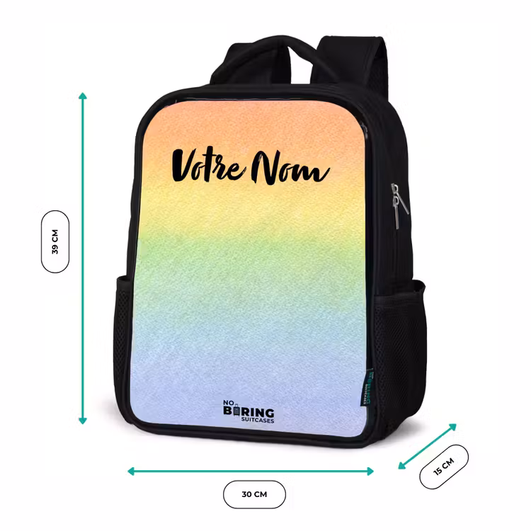 Sac à dos enfant - Noir - Arc-en-ciel pastel à la craie — 8