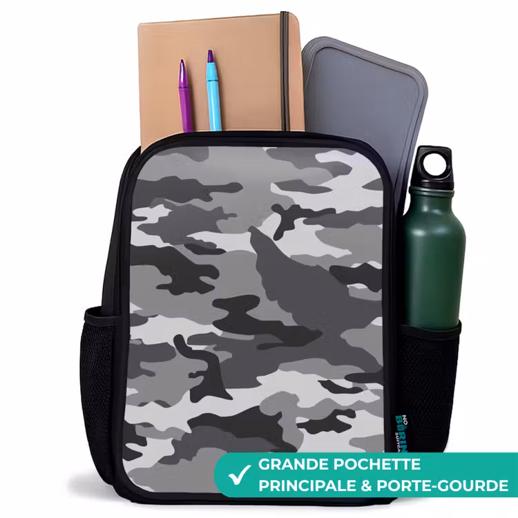 Sac à dos enfant - Noir - Camo gris — 10