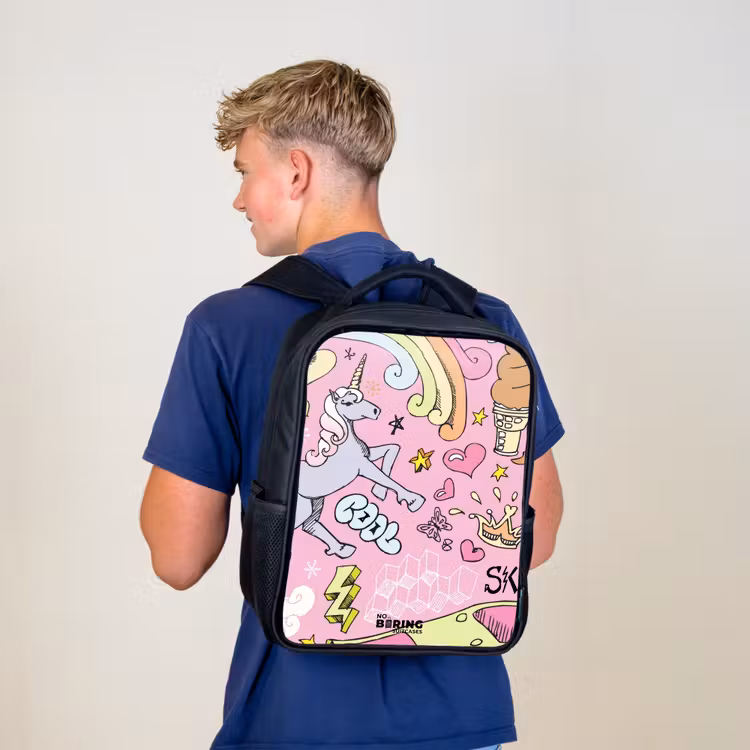 Sac à dos enfant - Noir - Gribouillis de licorne — 5