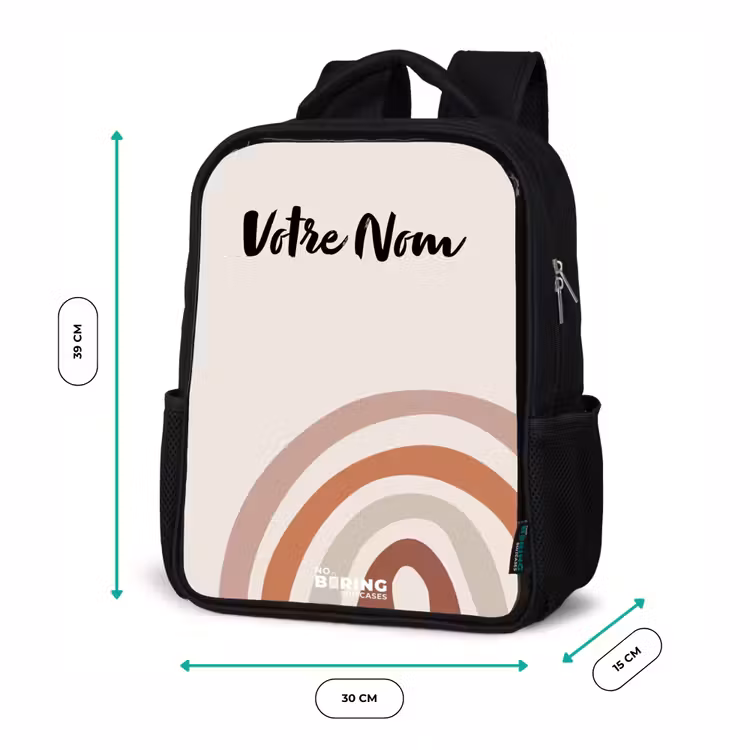 Sac à dos enfant - Noir - Naturel arc-en-ciel brut — 8