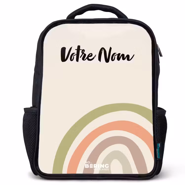 Sac à dos enfant - Noir - Pastel arc-en-ciel brut — 1
