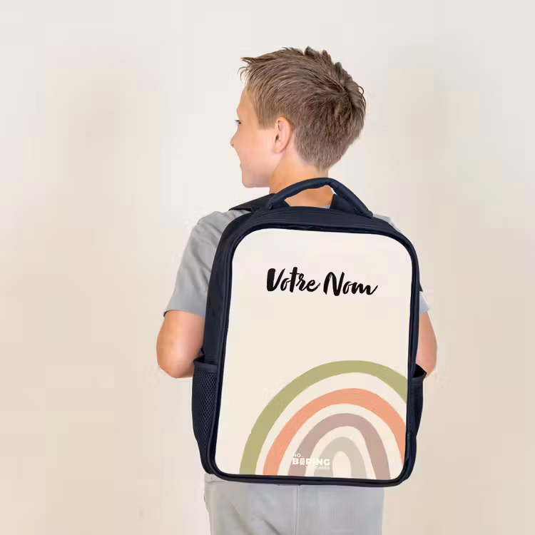 Sac à dos enfant - Noir - Pastel arc-en-ciel brut — 2