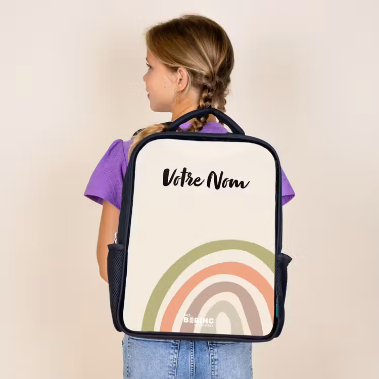 Sac à dos enfant - Noir - Pastel arc-en-ciel brut — 4