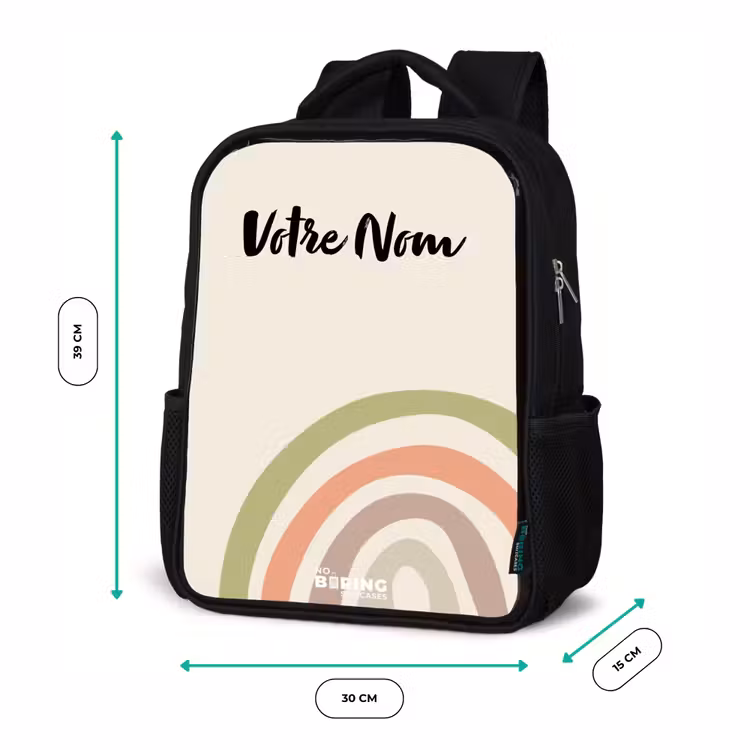 Sac à dos enfant - Noir - Pastel arc-en-ciel brut — 8