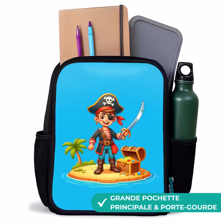 Sac à dos enfant - Noir - Pirate prêt à piller — 10