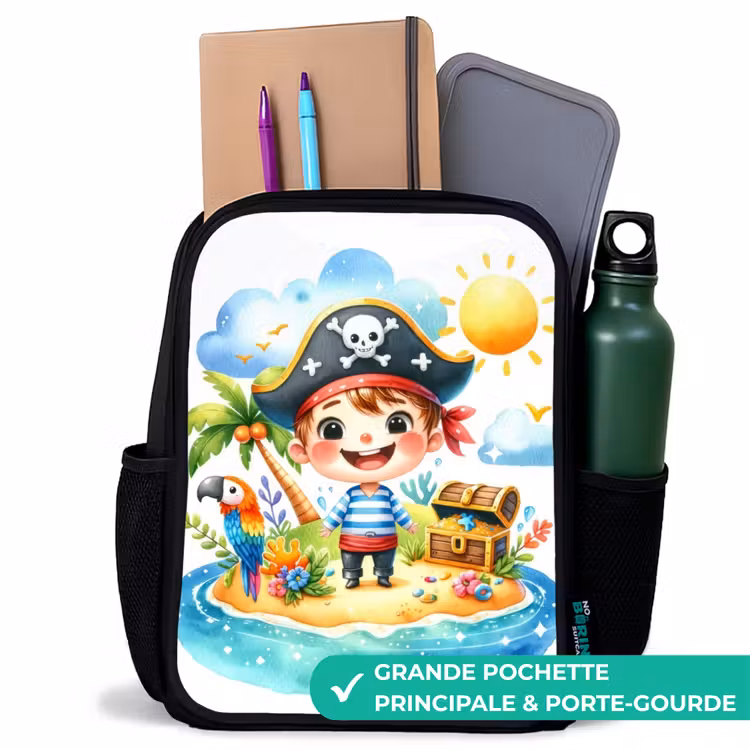 Sac à dos enfant - Noir - Pirate sur une île — 10