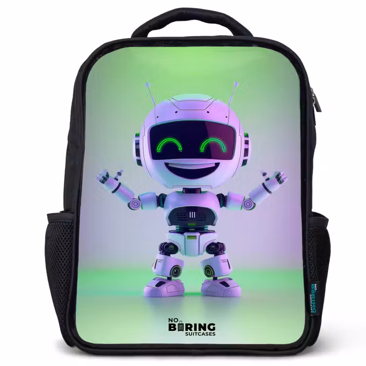 Sac à dos enfant - Noir - Robot avec lumière violette et verte — 1