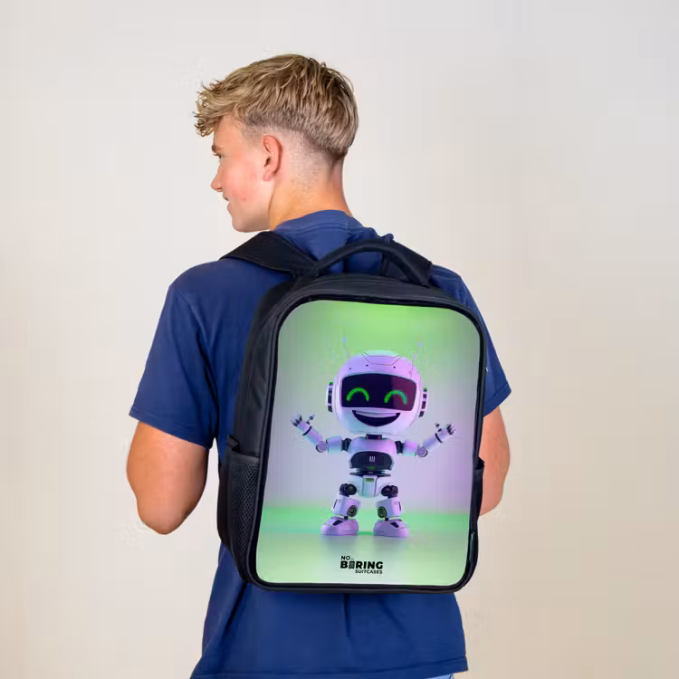 Sac à dos enfant - Noir - Robot avec lumière violette et verte — 5