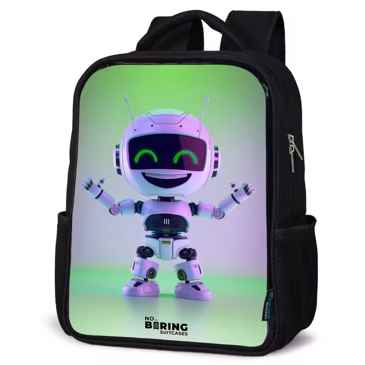 Sac à dos enfant - Noir - Robot avec lumière violette et verte — 6
