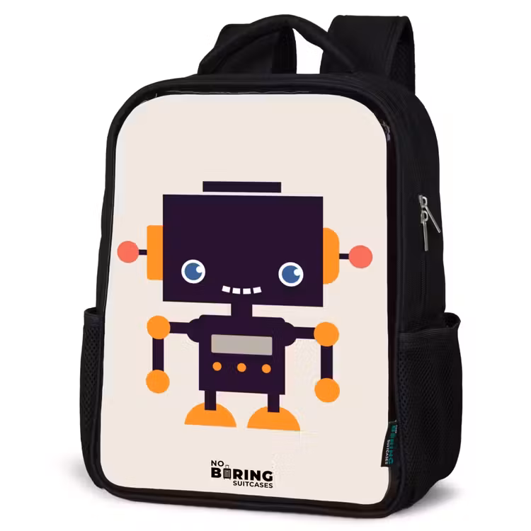 Sac à dos enfant - Noir - Robot noir aux accents orange — 6