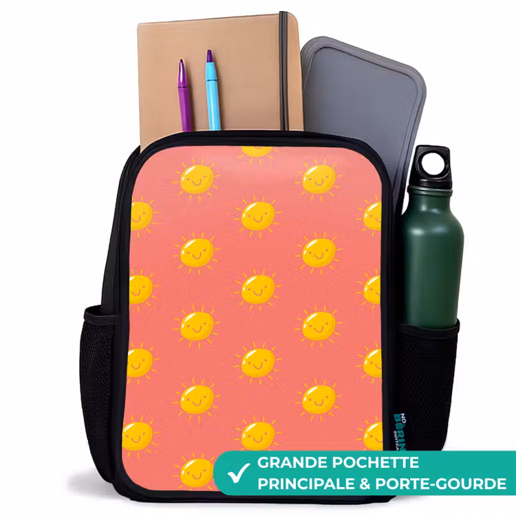 Sac à dos enfant - Noir - Situation ensoleillée corail — 10