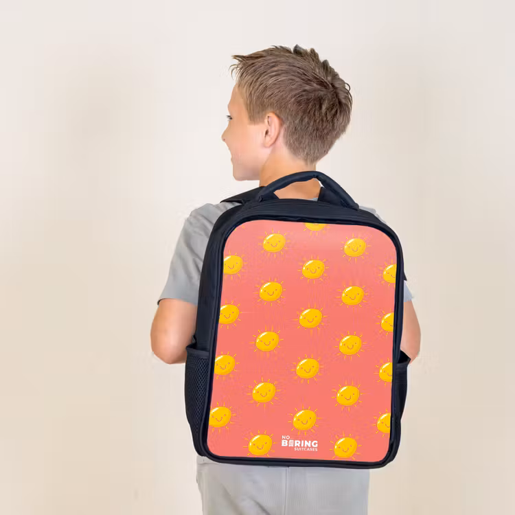 Sac à dos enfant - Noir - Situation ensoleillée corail — 2