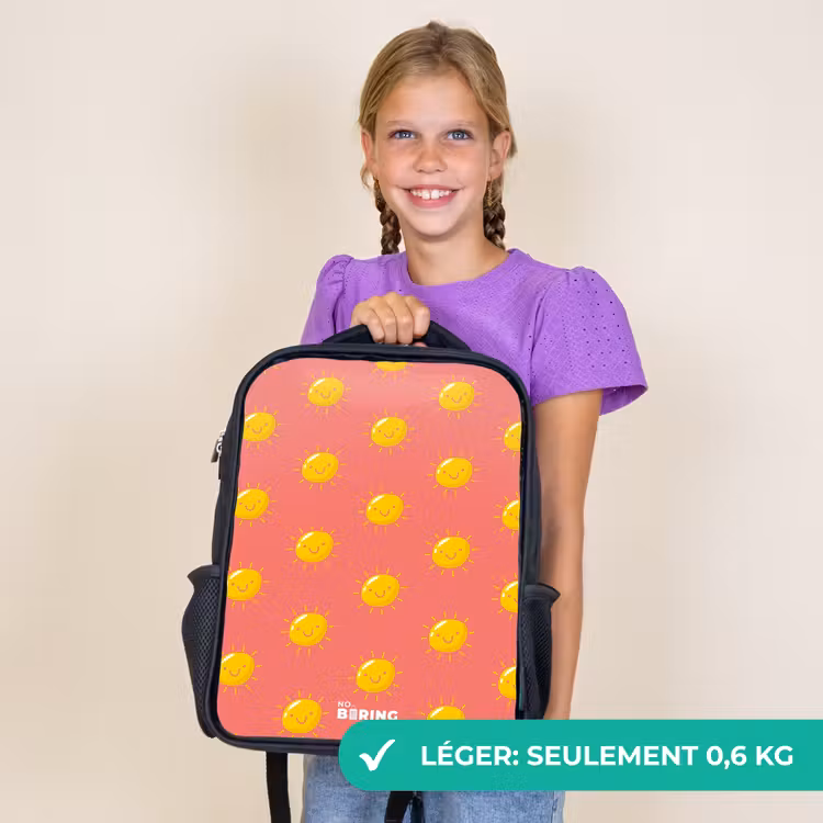 Sac à dos enfant - Noir - Situation ensoleillée corail — 9
