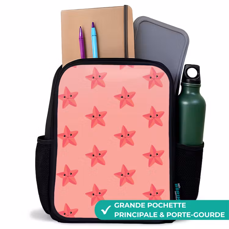 Sac à dos enfant - Noir - Tempête de sable d'étoiles de mer — 10