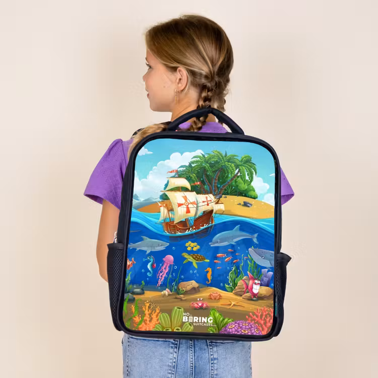 Sac à dos enfant - Noir - Voilier sur l'océan — 4