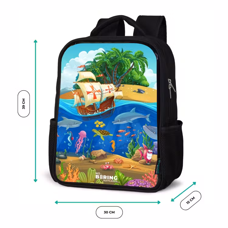 Sac à dos enfant - Noir - Voilier sur l'océan — 8