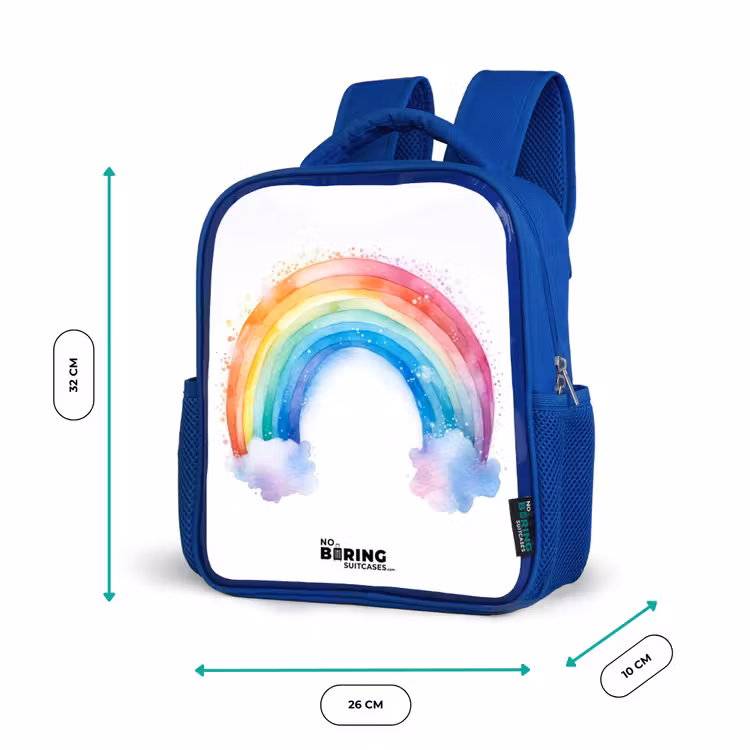 Sac à dos enfant - Bleu - Aquarelle arc-en-ciel — 6