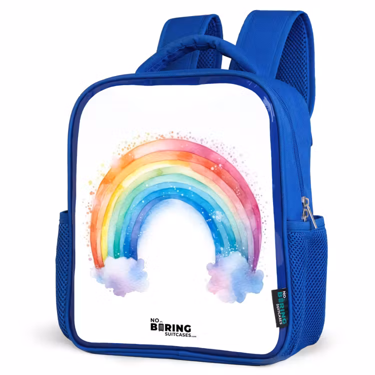 Sac à dos enfant - Bleu - Aquarelle arc-en-ciel — 7