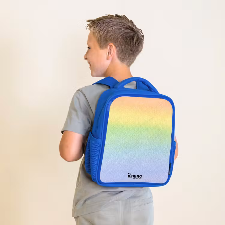 Sac à dos enfant - Bleu - Arc-en-ciel pastel à la craie — 2