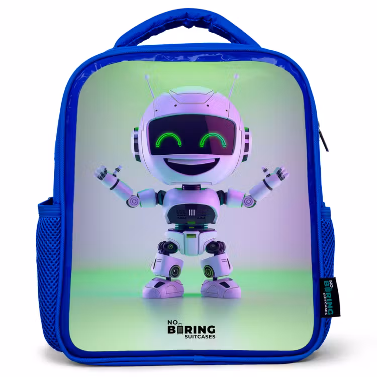 Sac à dos enfant - Bleu - Robot avec lumière violette et verte — 1