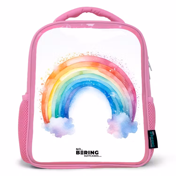 Enfant sac à dos - Rose - Aquarelle arc-en-ciel — 1