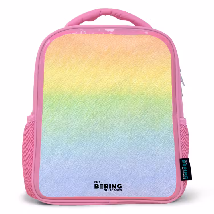 Enfant sac à dos - Rose - Arc-en-ciel pastel à la craie — 1