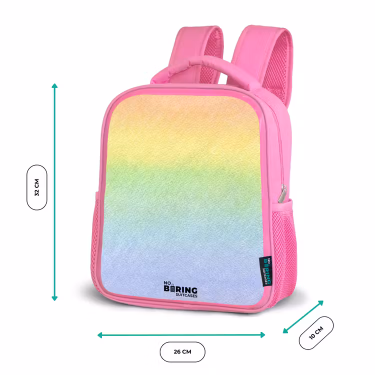 Enfant sac à dos - Rose - Arc-en-ciel pastel à la craie — 3