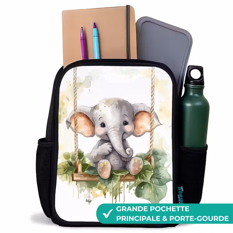 Sac à dos enfant - Noir - Éléphant d'Onno — 10
