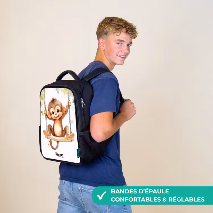 Sac à dos enfant - Noir - Grand singe à bascule — 11