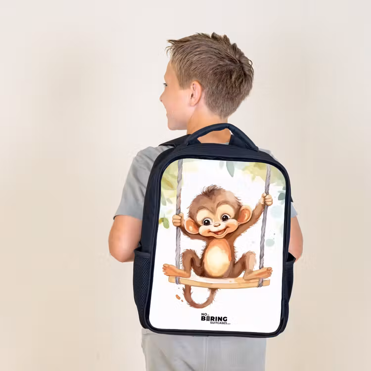 Sac à dos enfant - Noir - Grand singe à bascule — 2