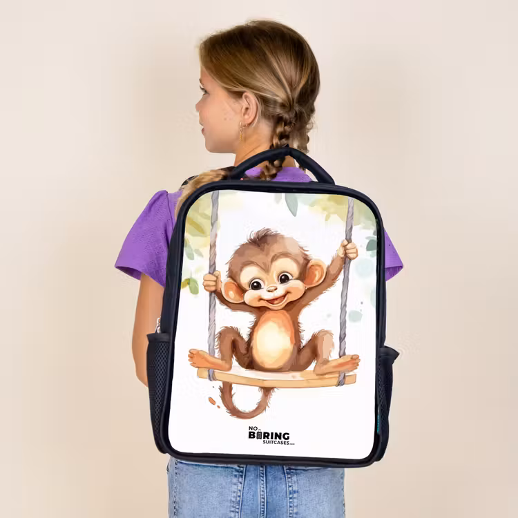 Sac à dos enfant - Noir - Grand singe à bascule — 4