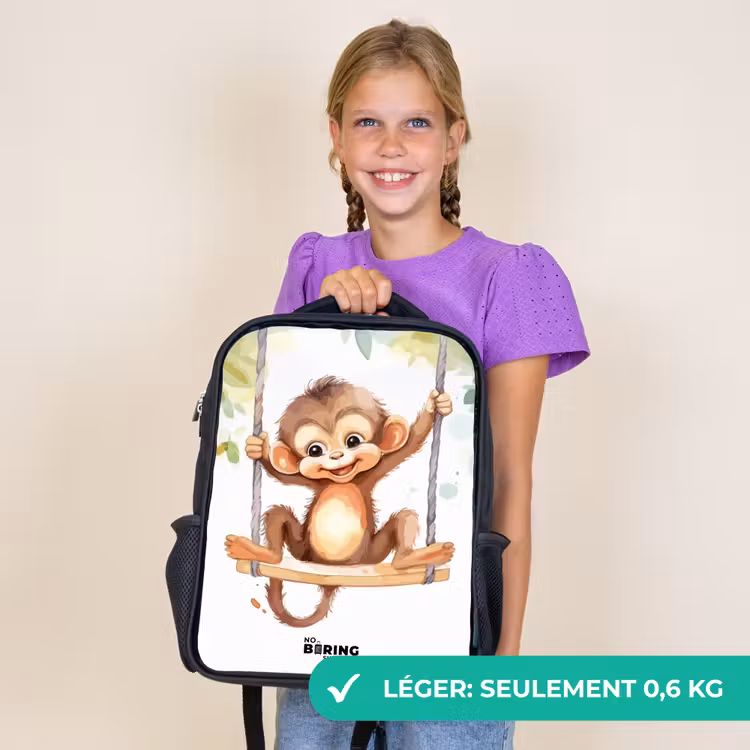 Sac à dos enfant - Noir - Grand singe à bascule — 9